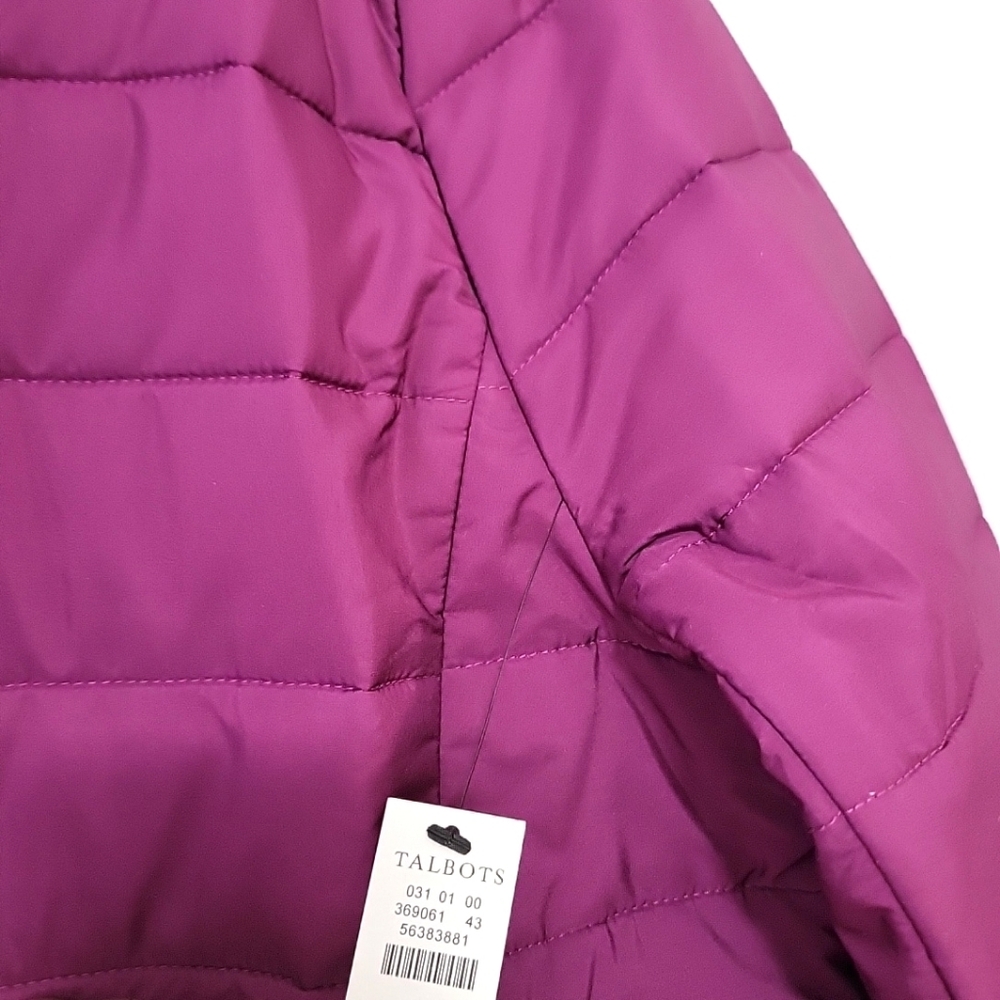 Talbots Quilted Collardless Jacket Size Large New - Picture 10 of 13